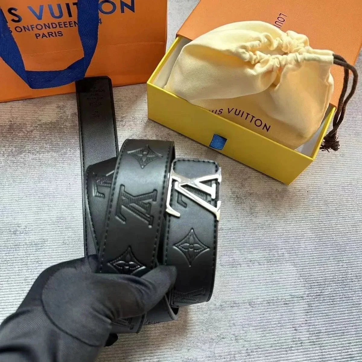 Louis Vuitton Louis Vuitton Monogram Black Belt Black