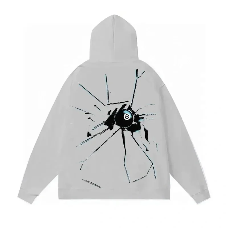A Bathing Ape BAPE Light Grey Broken Glass 8-Ball Hoodie Grey