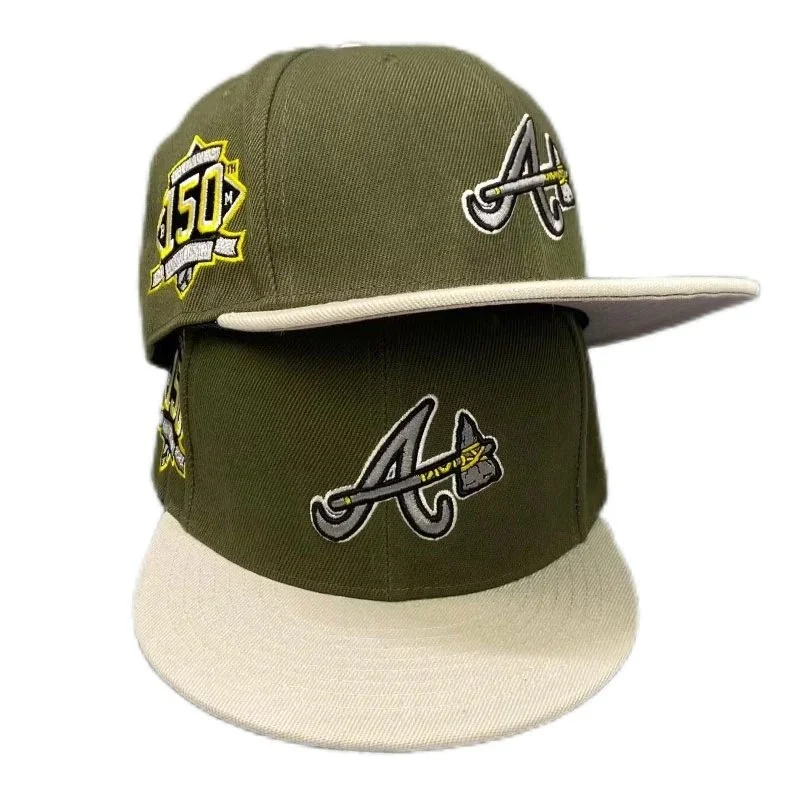 New Era New Era 59FIFTY Atlanta Braves Olive & Cream Cap Cream - 1