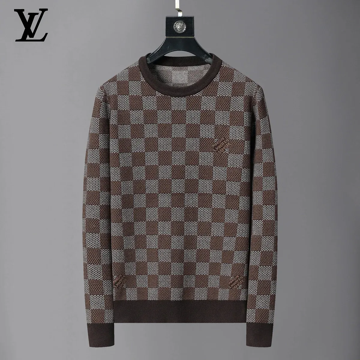 Louis Vuitton Louis Vuitton Monogram Brown Checkered Sweater Brown
