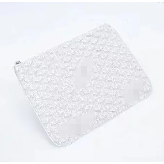 White Goyardine Pattern Clutch Bag