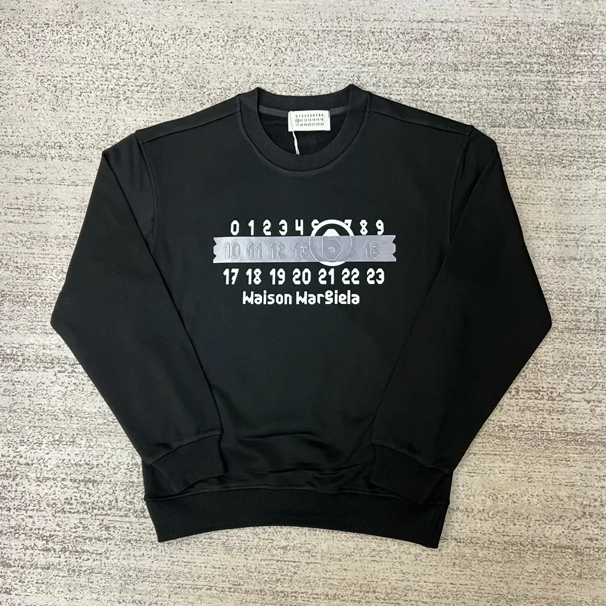 Maison Margiela Maison Margiela Black Numeric Print Crewneck Sweatshirt Black - 1