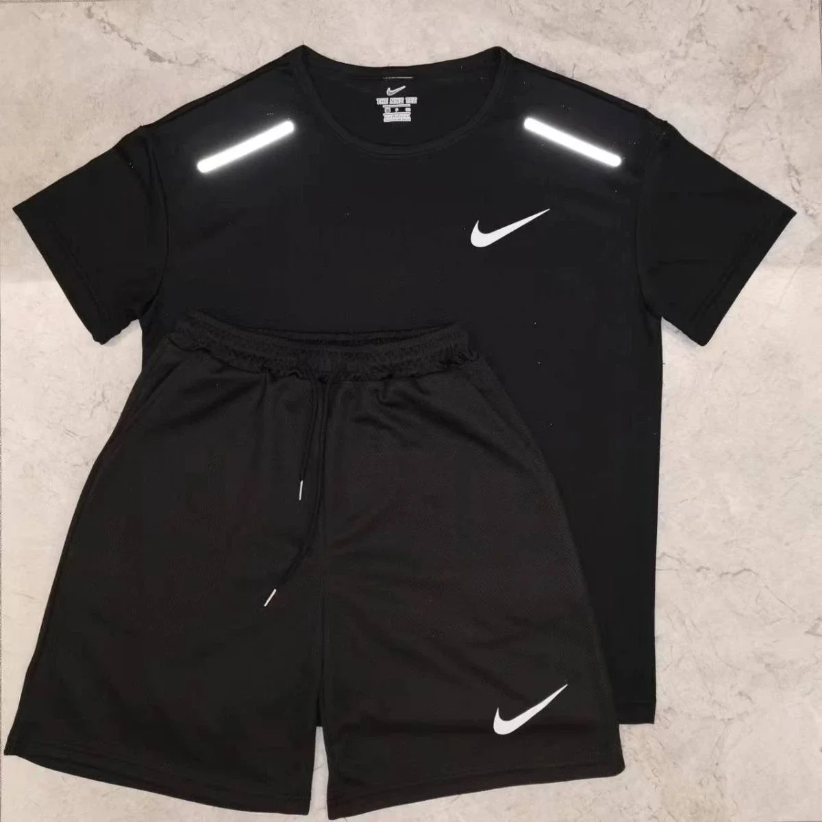 Nike Nike Dri-FIT Reflective Black Short Sleeve Set Black