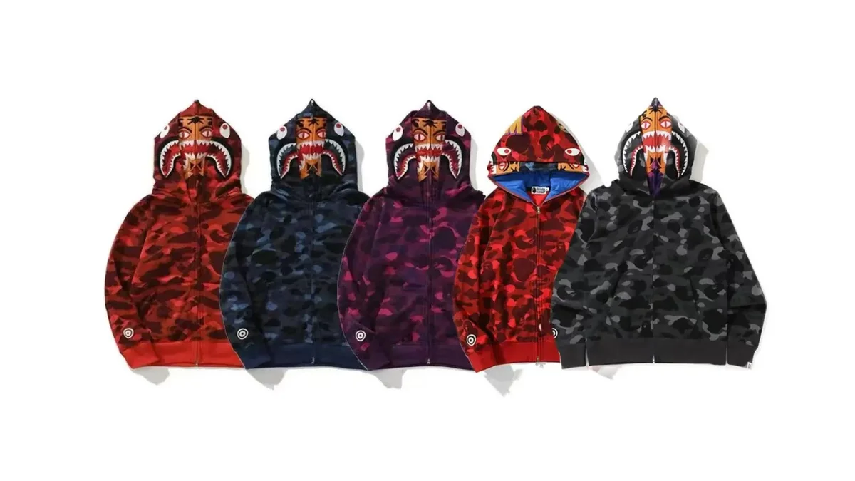 A Bathing Ape A Bathing Ape BAPE STA ABC Camo Tiger Head Hoodie Grey - 1