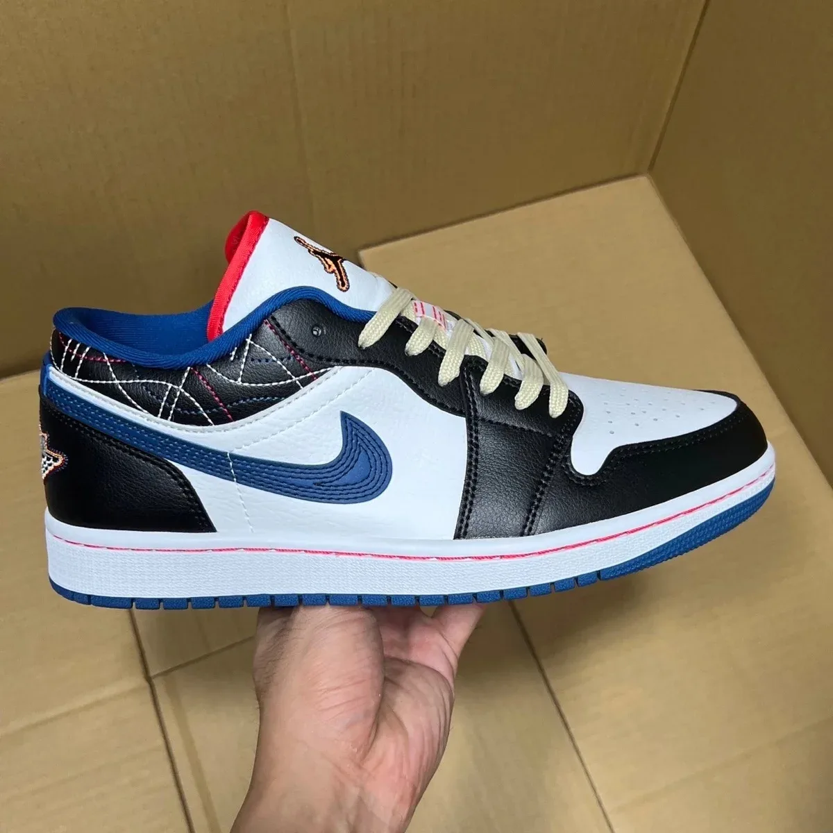 Jordan Jordan Air Jordan 1 Low Black/White/Blue/Red Sneakers Multicolor
