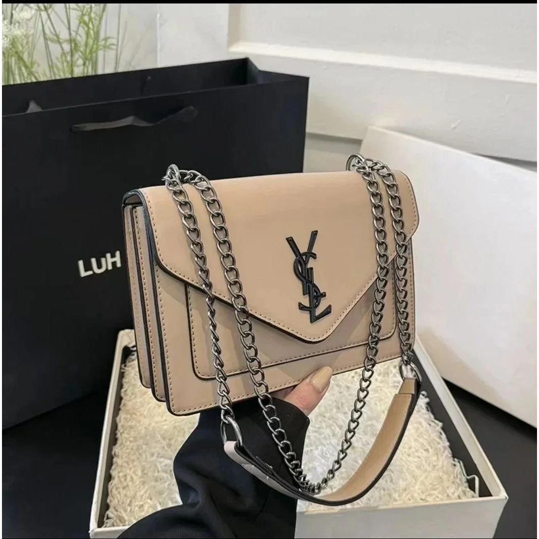 Saint Laurent Saint Laurent Envelope Khaki Crossbody Bag Beige