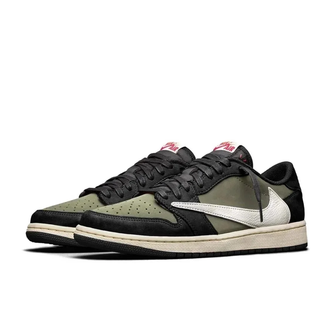 Nike Nike Air Jordan 1 Black/Olive Green/White Sneakers Multicolor