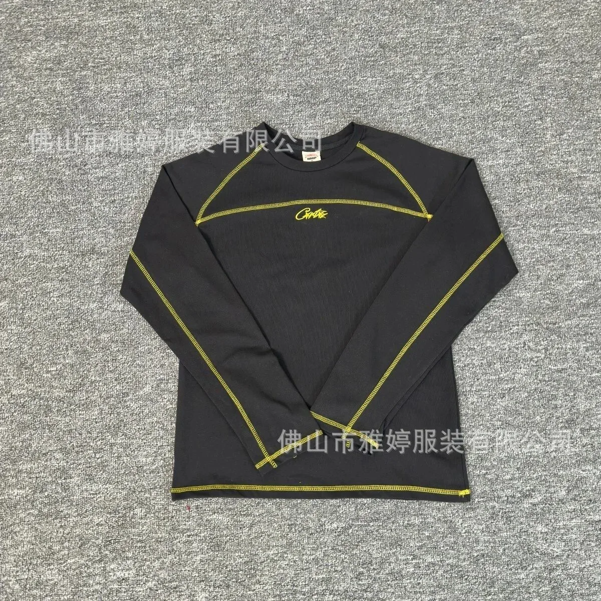 Other Black with Yellow Trim Long Sleeve Top Black - 1