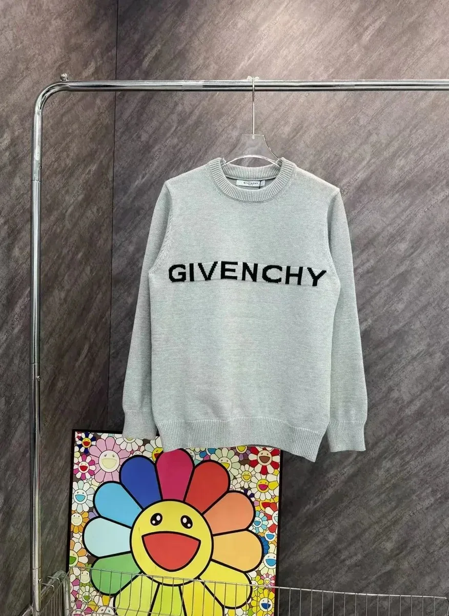 Givenchy Givenchy Logo Heather Grey Crewneck Sweater Grey