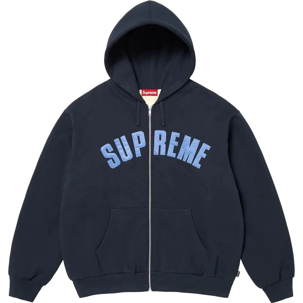 Supreme Supreme Supreme Navy Zip-Up Hoodie Navy - 1