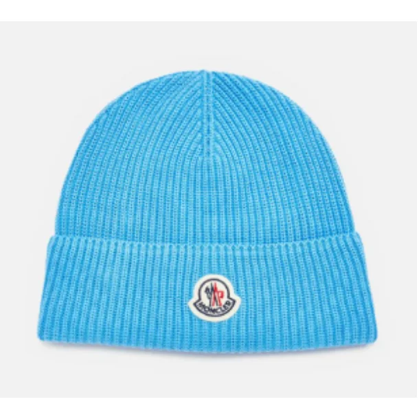 Moncler Moncler Sky Blue Knit Beanie Blue