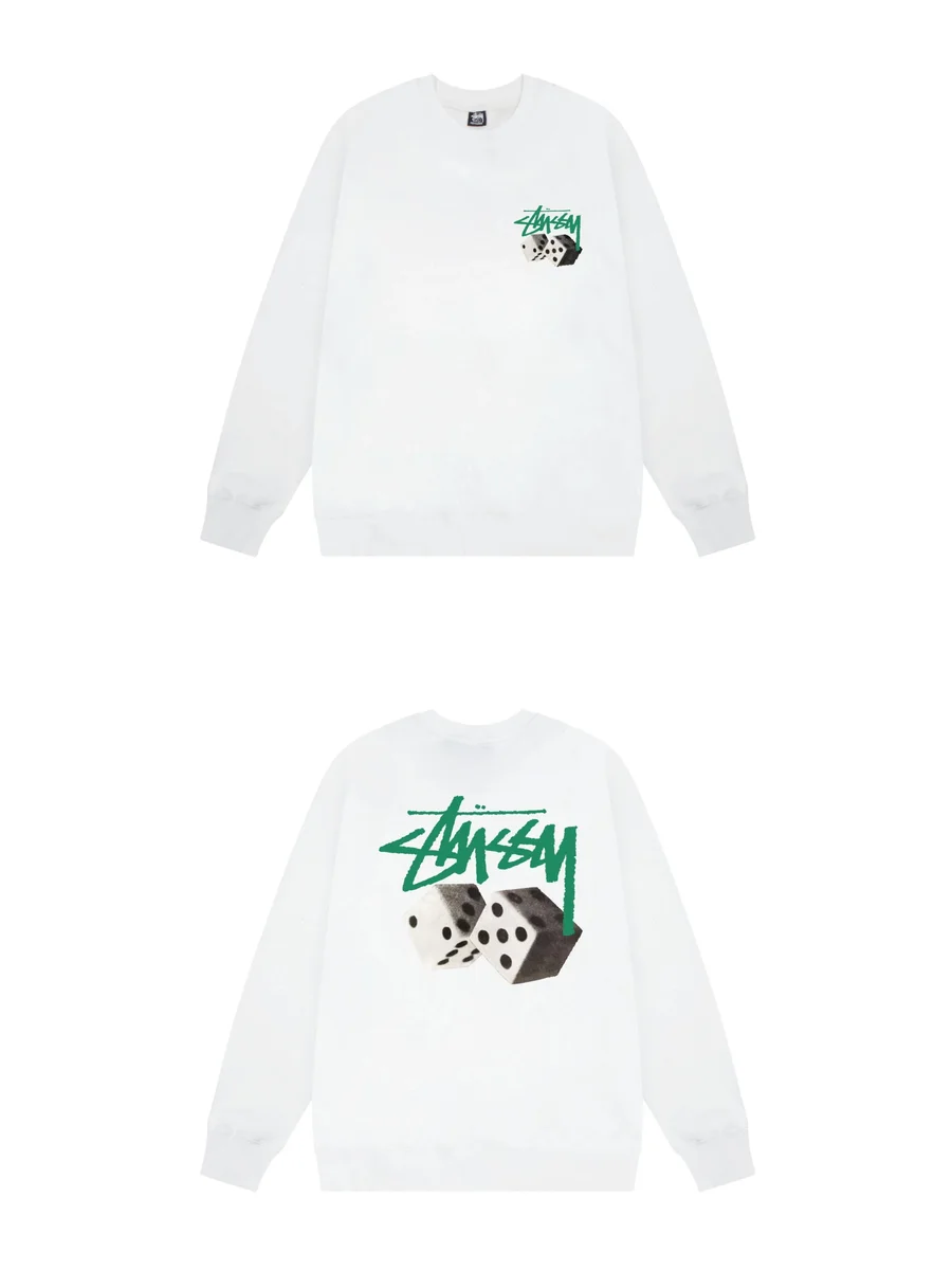 Stussy Stussy White Dice Print Crewneck Sweatshirt White - 1