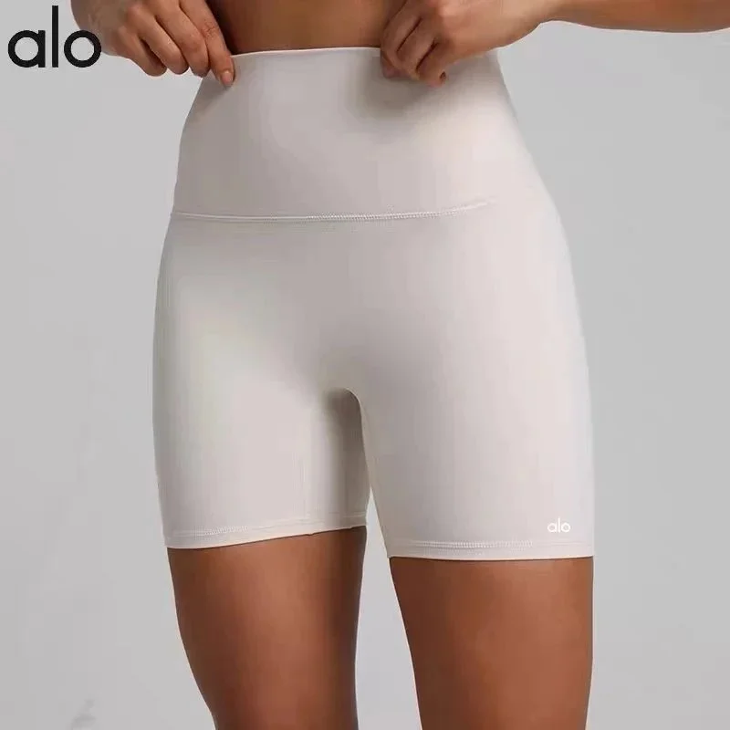 Alo Yoga Alo Bike Shorts Sand White Bottoms White - 1