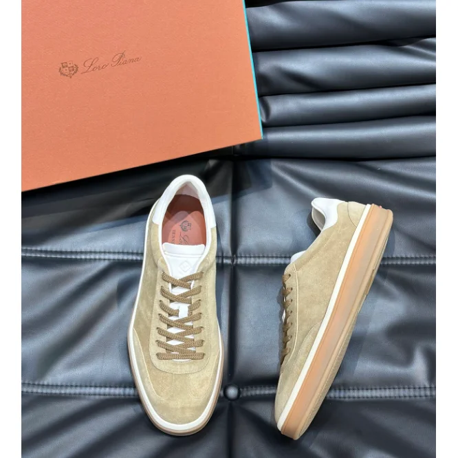 Other Suede Leather Low Top Sneakers Beige Beige - 1