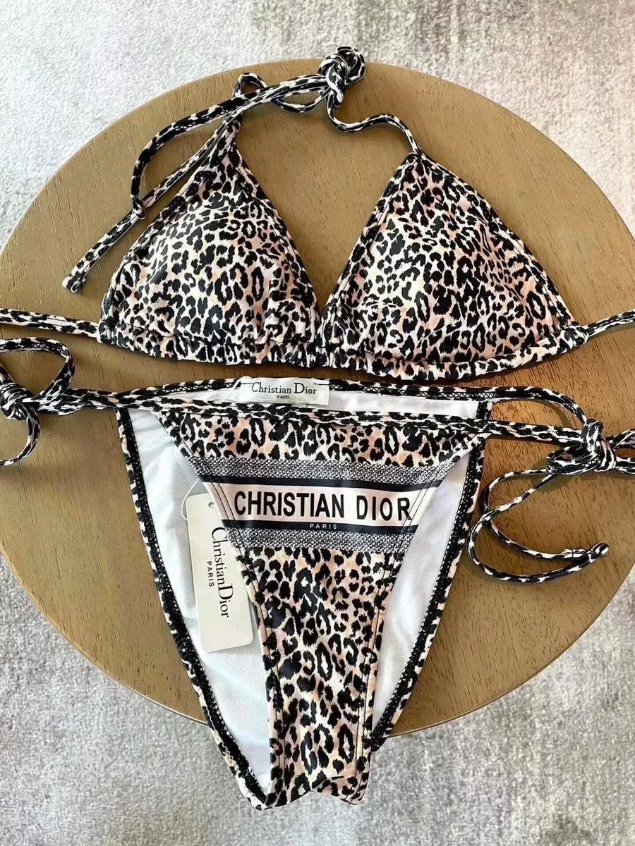 Dior Christian Dior Leopard Print Bikini Set 21 Beige