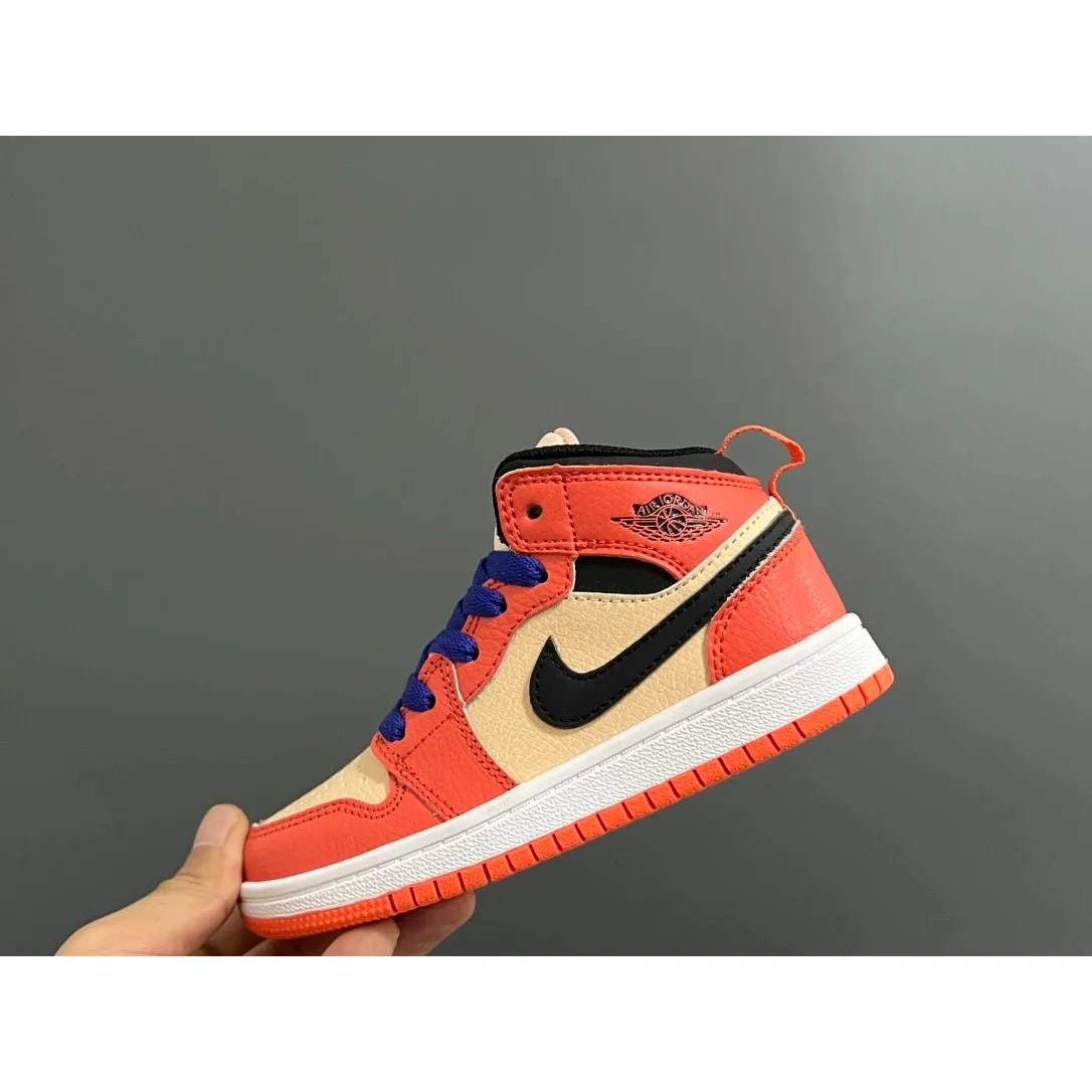 Jordan Jordan Air Jordan 1 Orange/Beige/Black/Blue High-Top Sneakers Multicolor