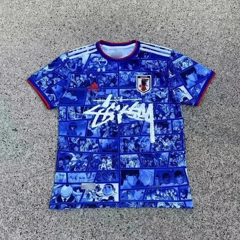 Adidas Adidas Stussy Japan Manga Jersey Blue Blue - 1