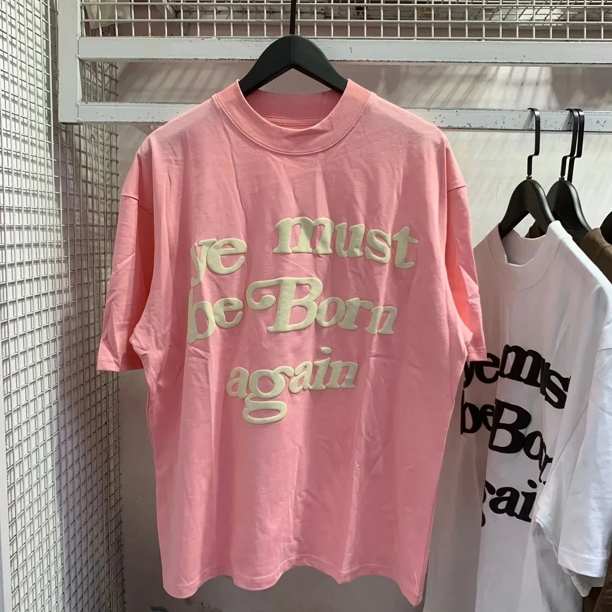 Other Pink 'Ye Must Be Born Again' Oversized T-Shirt Pink - 1