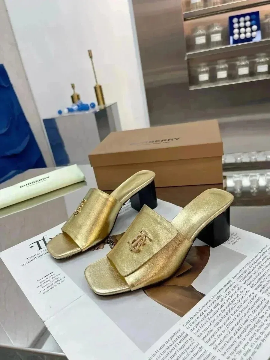 Burberry Burberry TB Monogram Gold Mules Gold