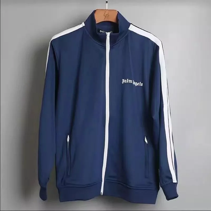 Palm Angels Palm Angels Track Navy/White Zip-Up Jacket Navy - 1