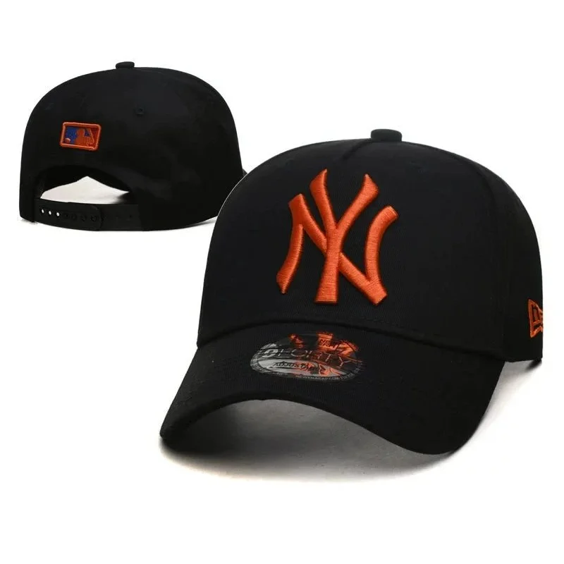 New Era New Era 9FORTY NY Orange Logo Black Cap Black - 1