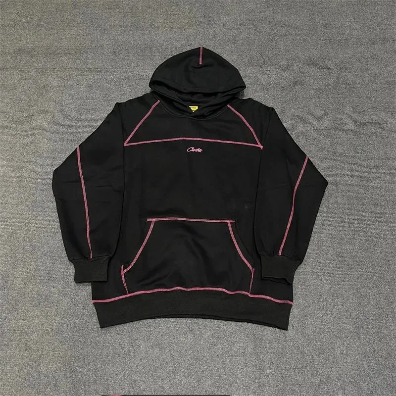 Other Black Hoodie with Pink Contrast Stitching Black - 1