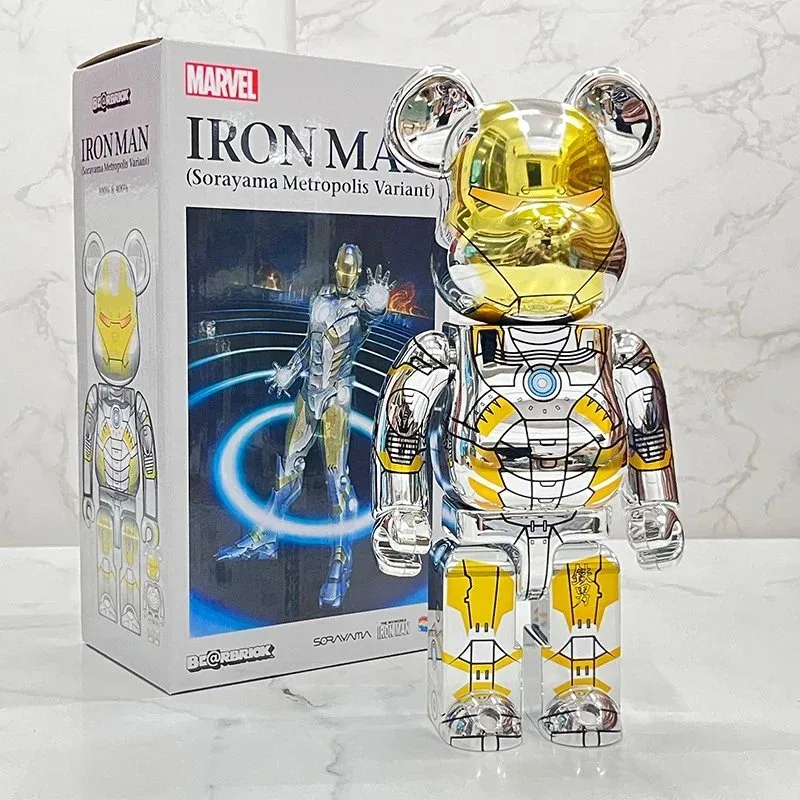 A Bathing Ape A Bathing Ape BAPE STA Iron Man Sorayama Metropolis Bearbrick Gold - 1