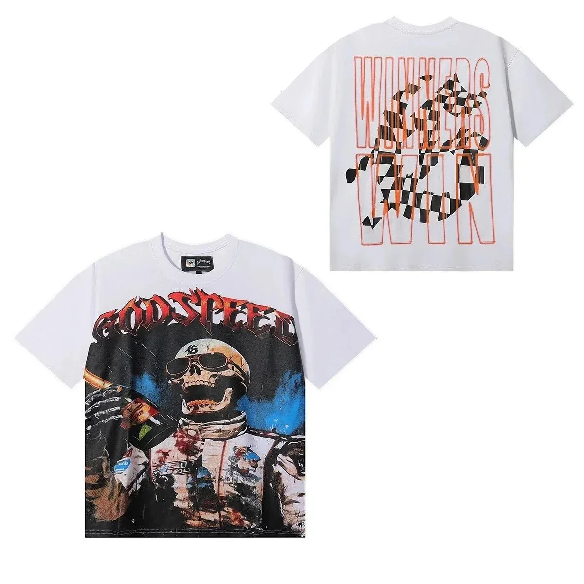 Godspeed Unisex Godspeed T-Shirt White Race Graphic White - 1