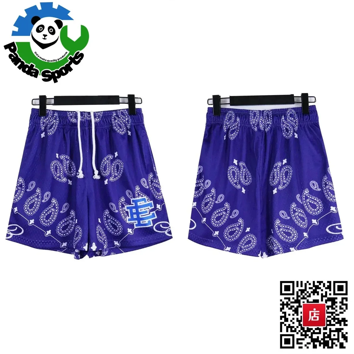 Other Panda Sports Paisley Print Basketball Shorts Purple Purple - 1