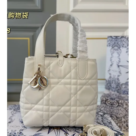 Dior Dior Lady Dior White Quilted Leather Tote White - 1