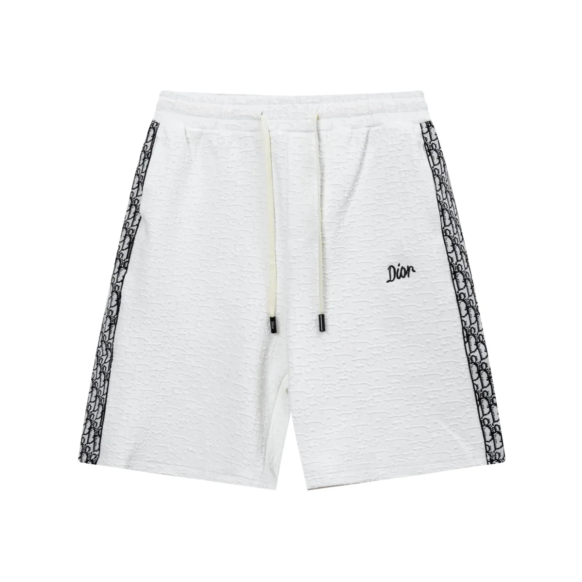 Dior Dior White Textured Shorts with Monogram Sides White - 1