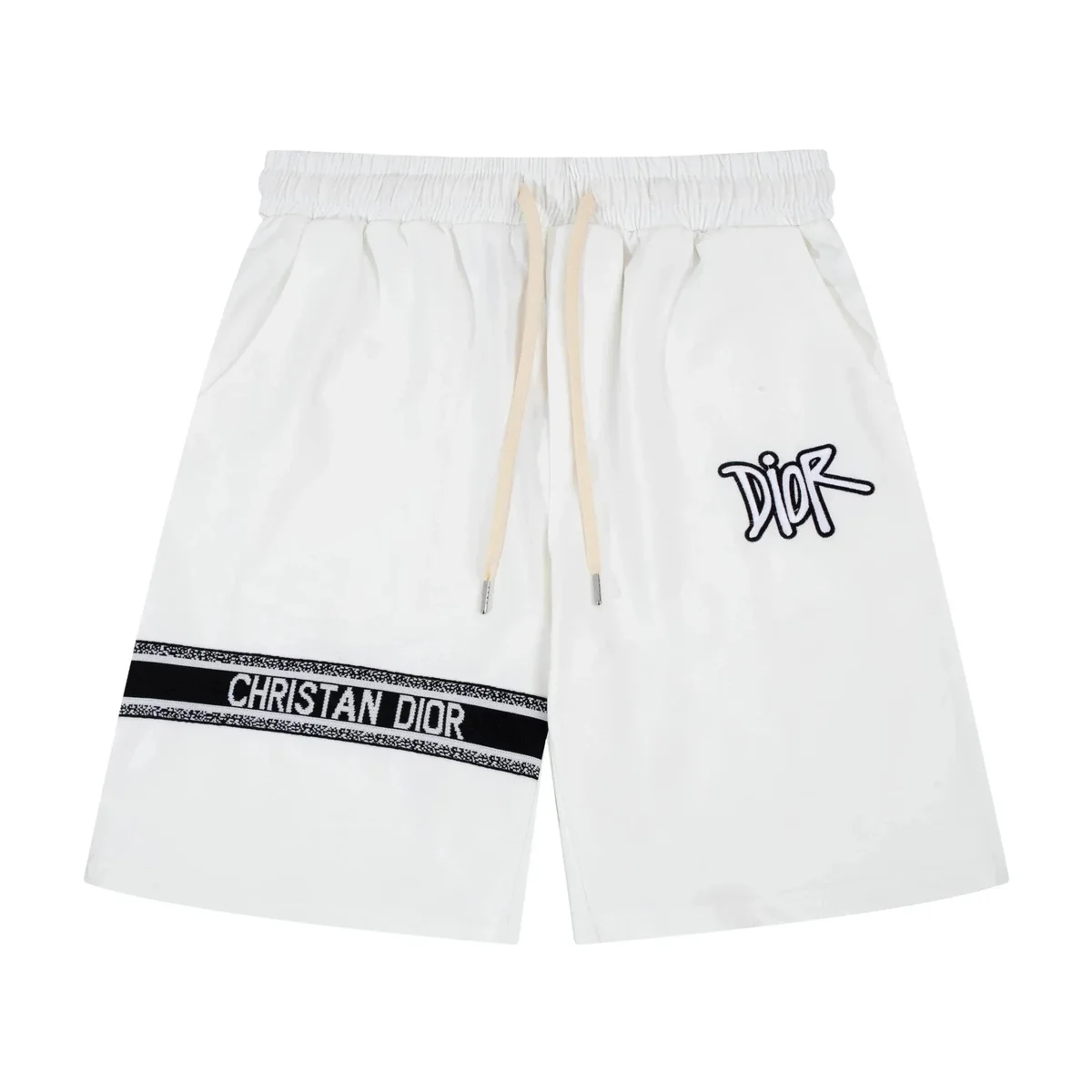 Dior Dior White 'CHRISTAN DIOR' Embroidered Shorts White - 1