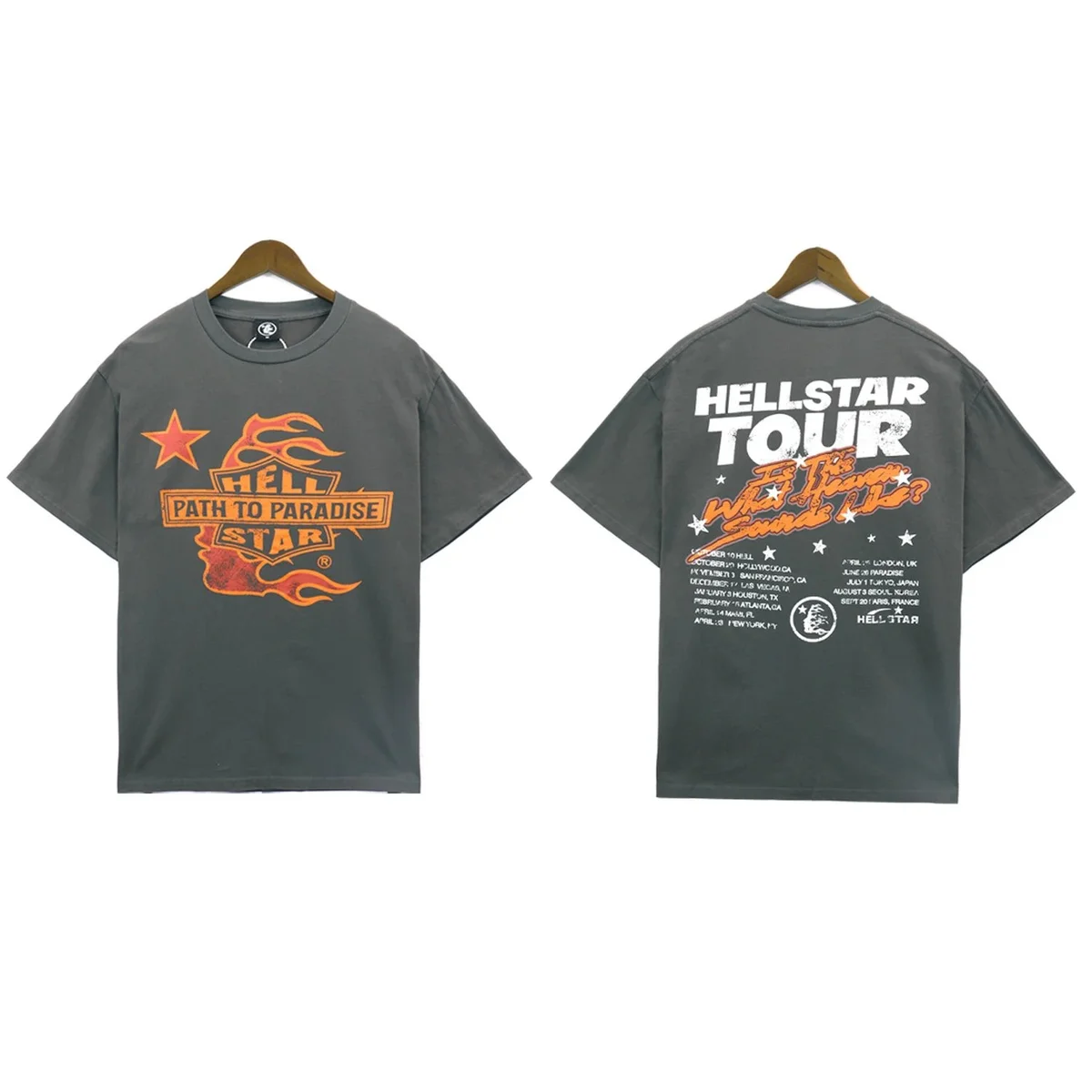 Hellstar Hellstar Path to Paradise Tour Grey T-Shirt Grey - 1