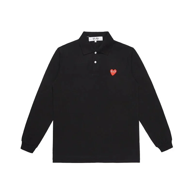 Comme des Garçons Comme des Garçons Play Black Long Sleeve Polo Shirt Black - 1