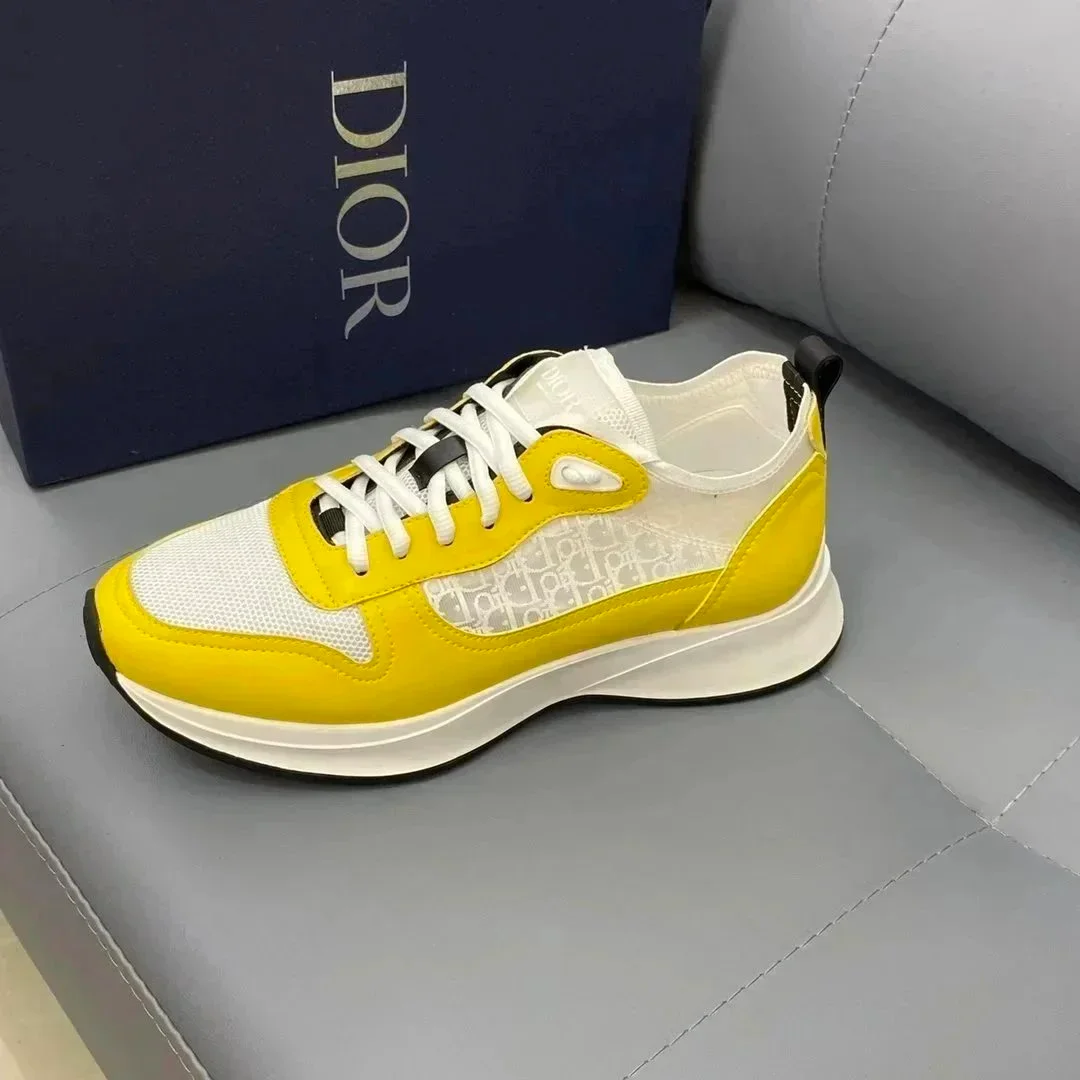 Dior Dior Lady Dior Yellow & White Sneakers Yellow - 1
