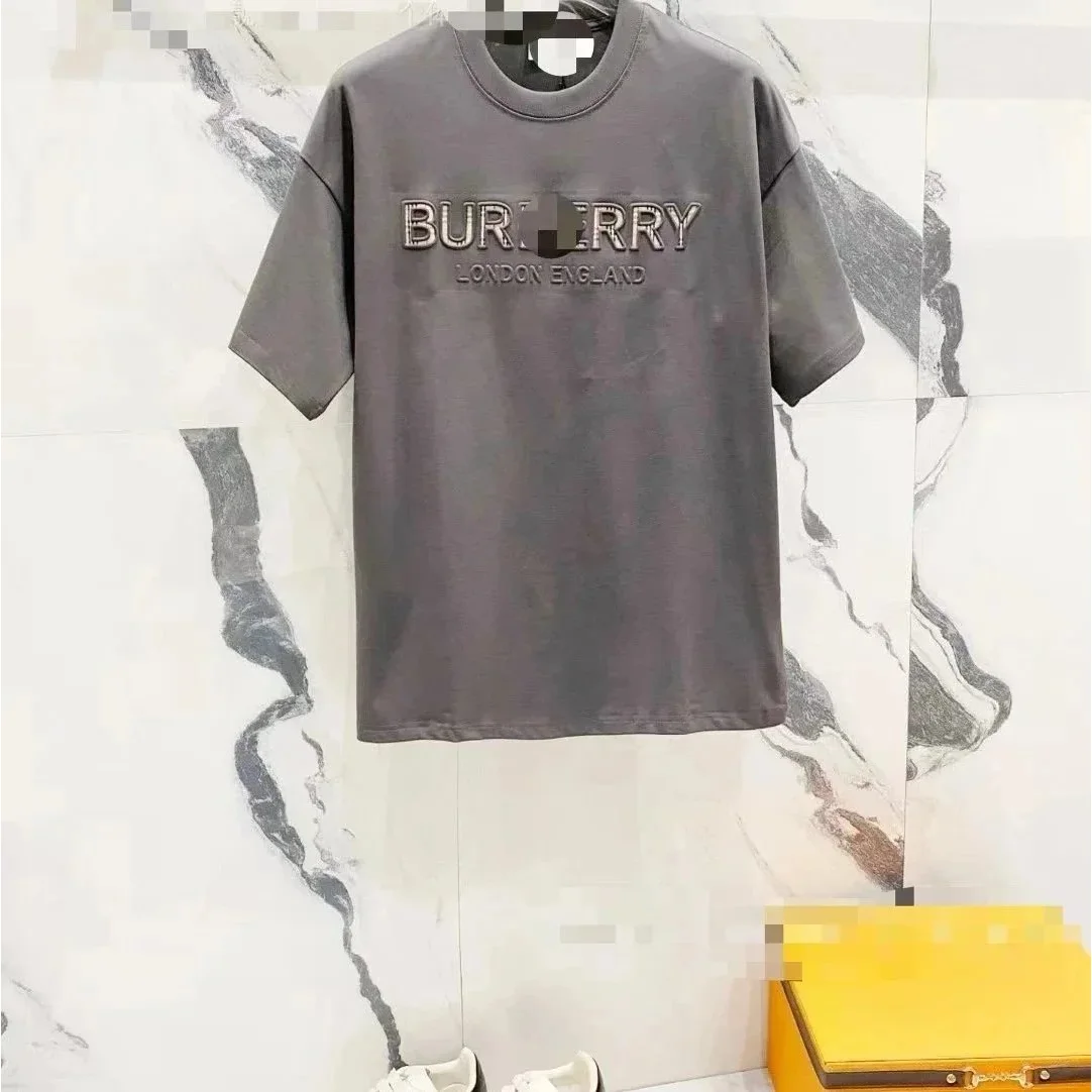 Burberry Burberry Grey Embossed Logo T-Shirt Grey - 1