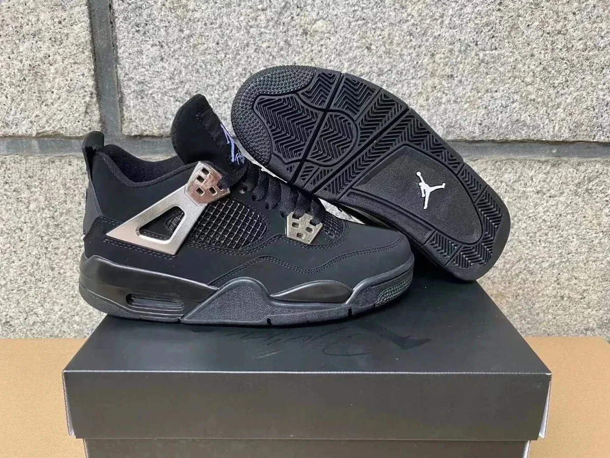Jordan Nike Air Jordan 4 Black Triple Black Sneakers Black - 1