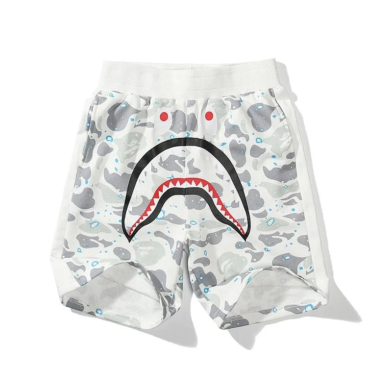 A Bathing Ape A Bathing Ape BAPE STA Camo Shark Shorts White White - 1