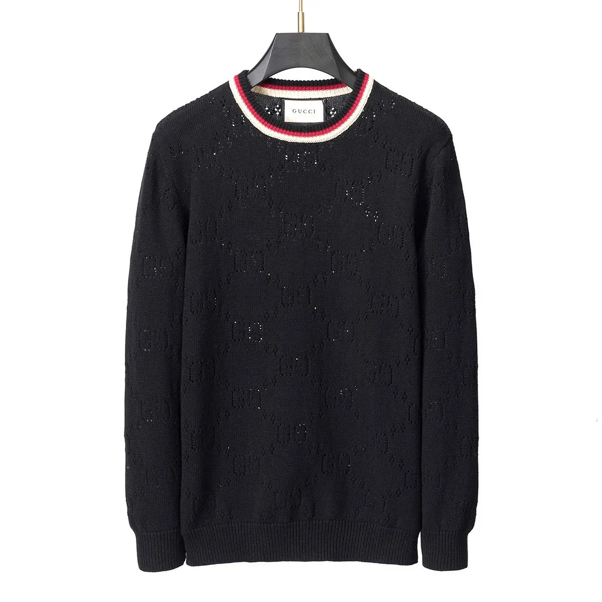 Gucci Gucci GG Monogram Knit Sweater Black Black - 1