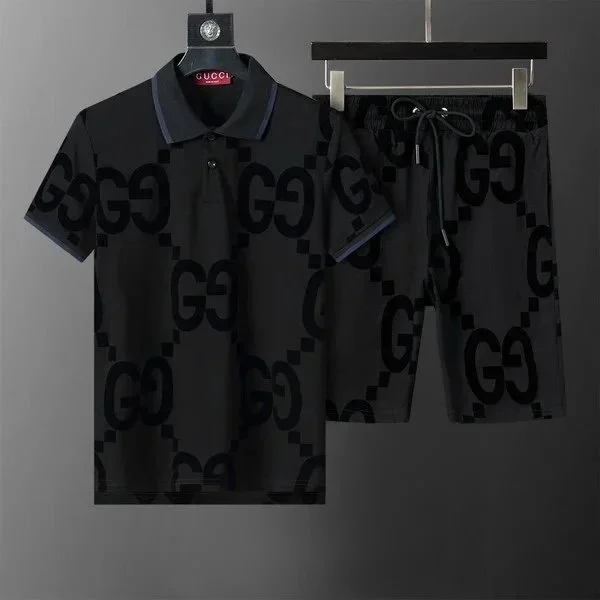 Gucci Gucci GG Monogram Polo & Shorts Set Black Black - 1
