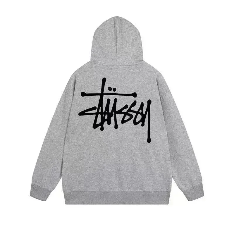 Stussy Stussy Grey Basic Logo Hoodie Grey - 1