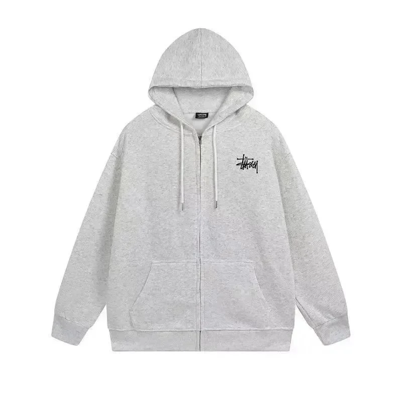 Stussy Stussy Zip-Up Hoodie in Grey Grey - 1