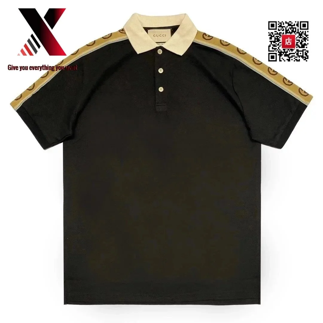 Gucci Gucci Black GG Monogram Polo Shirt Black - 1
