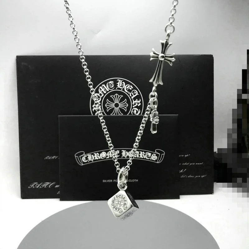 Chrome Hearts Chrome Hearts Cross & Cube Pendant Necklace Silver Silver - 1