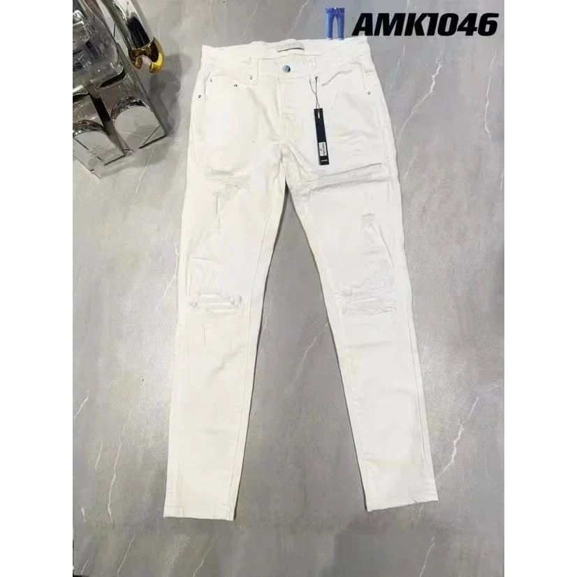 Other White Distressed Slim Fit Jeans White - 1