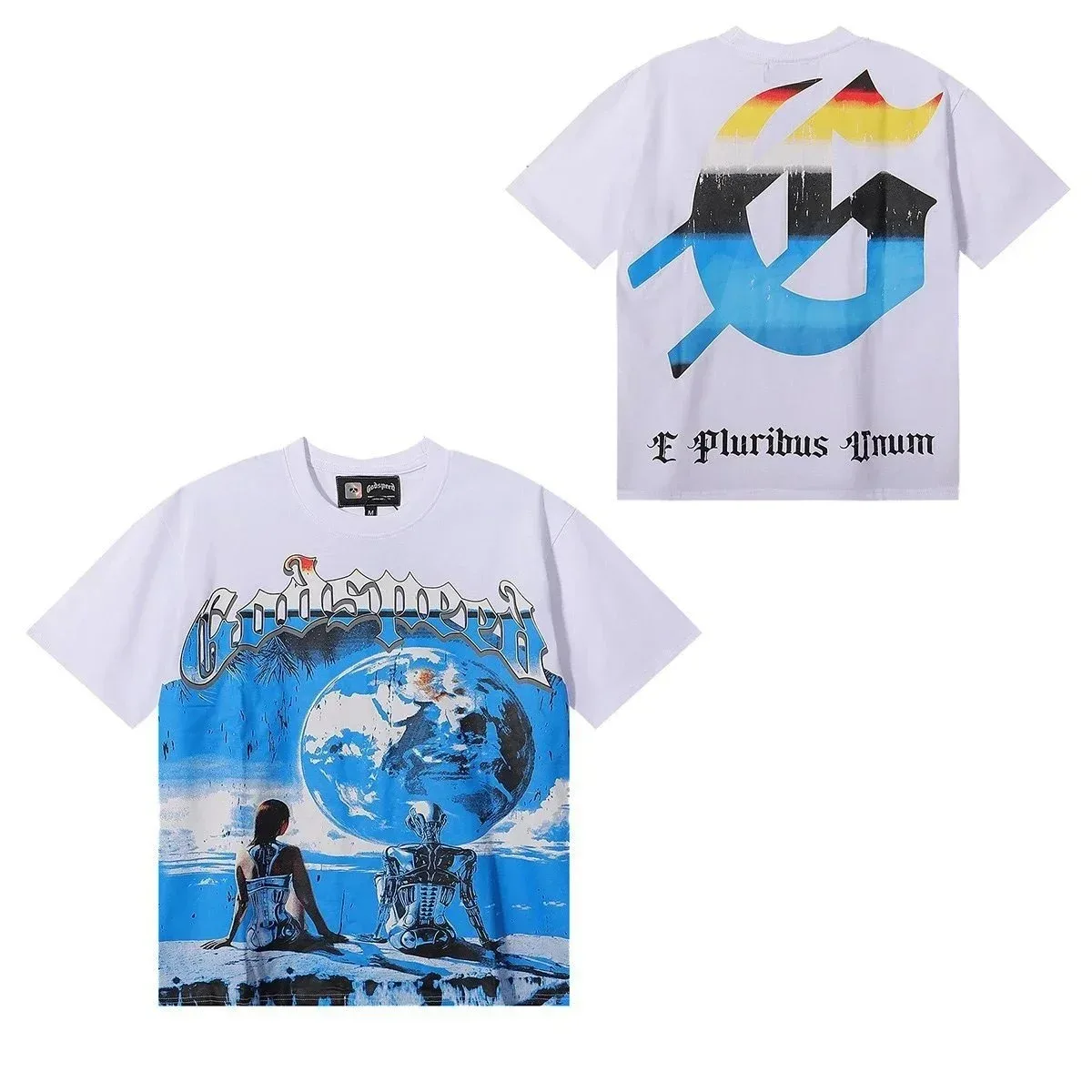 Godspeed Unisex White Godspeed Print T-Shirt White - 1