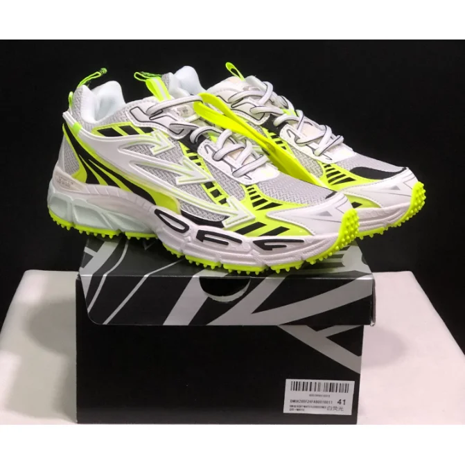 Balenciaga White & Neon Yellow Sneakers White - 1