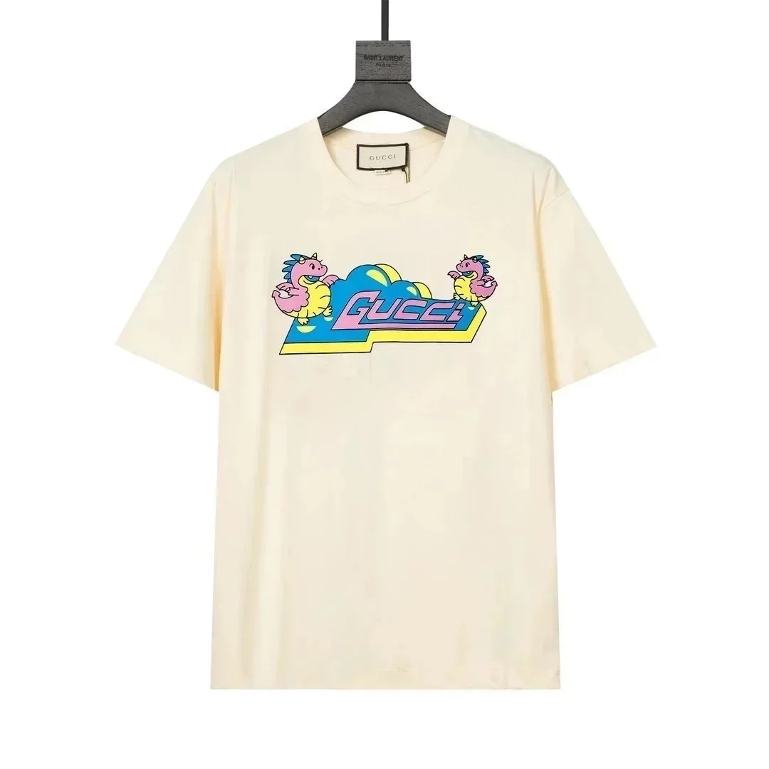 Gucci Gucci Cartoon Dragon T-Shirt Beige Beige - 1