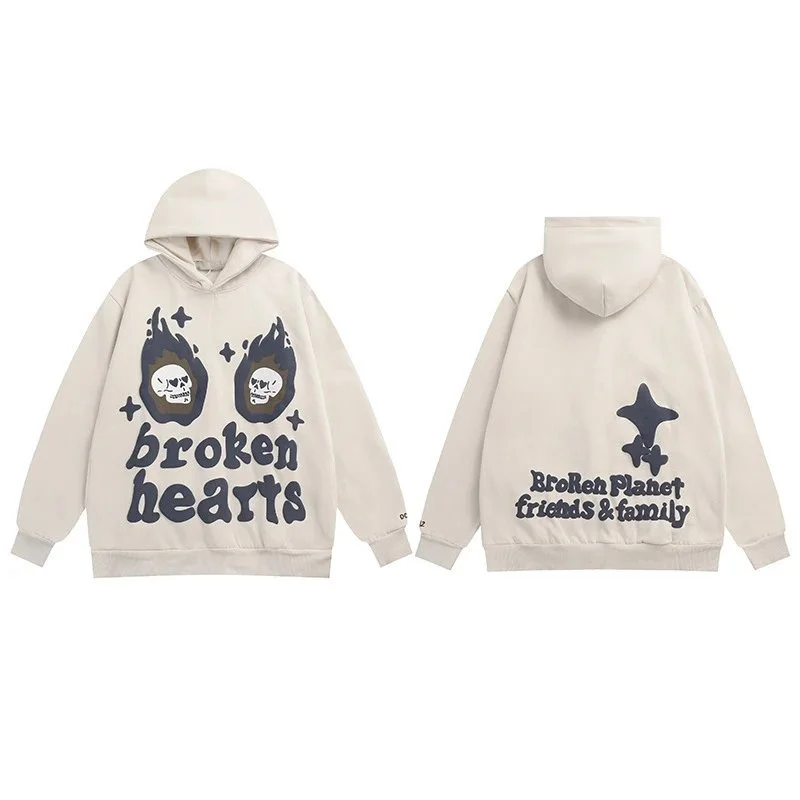 Broken Planet Broken Planet Broken Hearts Hoodie Cream Cream