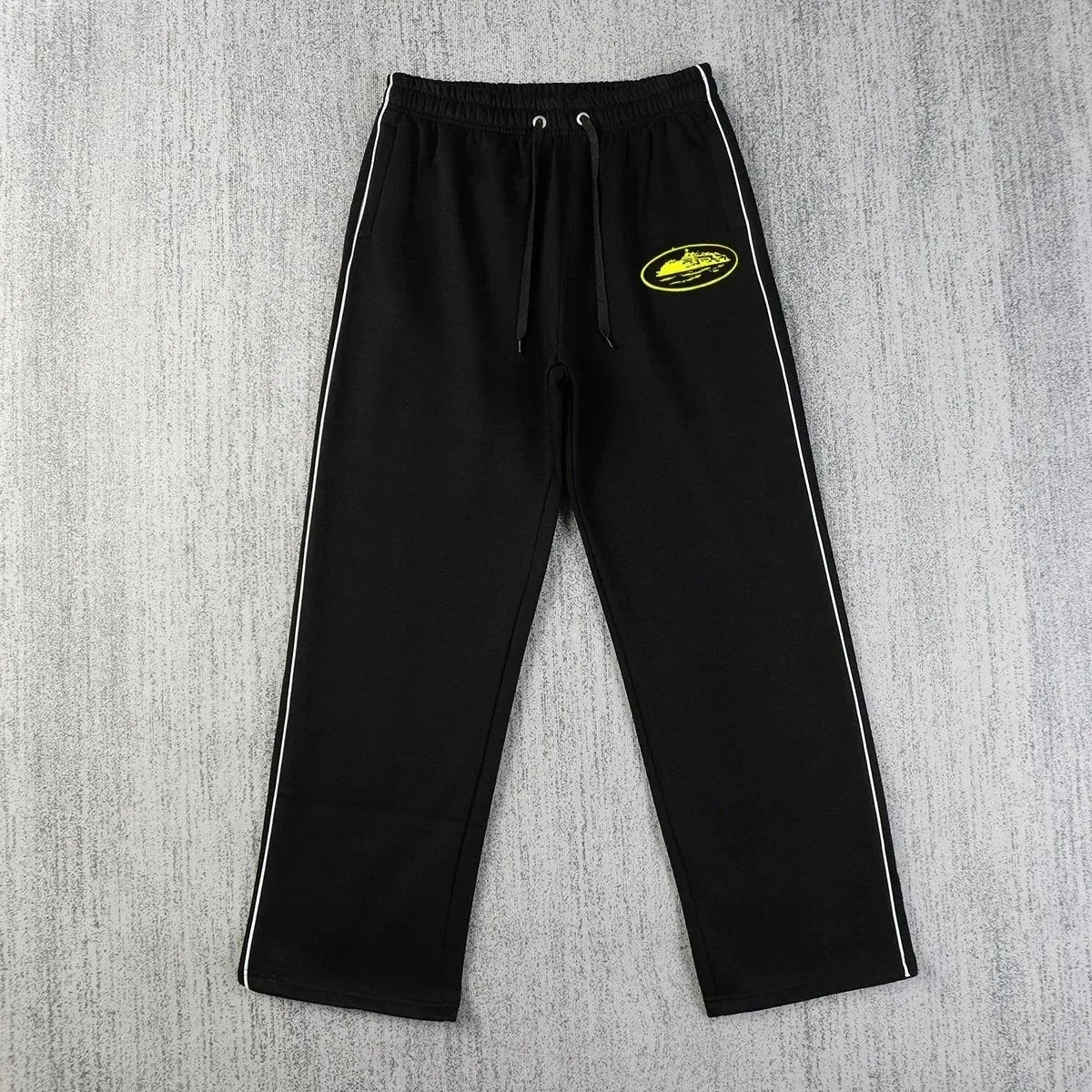 Other Black Track Pants with Yellow Boat Logo and White Side Stripes Black - 1